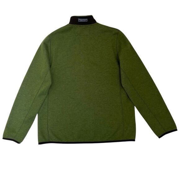 NWT Vineyard Vines Men’s MT Sweater Fleece Quarter-Zip Pullover M Cypress Green - Picture 3 of 9